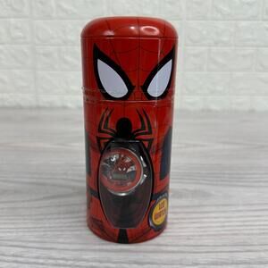 Marvel Spiderman Kid Boys Casual Quartz Led Watch Red SPMKD740CT w/ Cylinder Tin